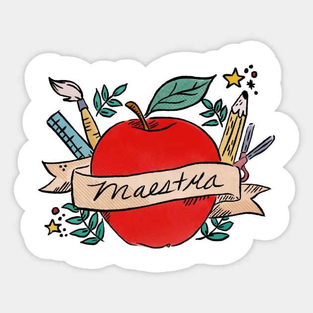 Maestra Shirt Sticker by The Mindful Maestra